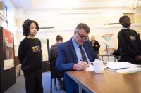Under the same exam conditions faced by year 6 pupils, parliamentarians including Ian Byrne test their knowledge of fronted adverbials and long division. The tests invigilated by year 6 pupils from Surrey Square Primary School in London strictly enforcing the rules of no talking, no calculators and no Googling. The event was organised by campaign group More Than A Score to highlight the consequences of the high-pressure, high-stakes nature of SATs. As well as Westminster, Big SATs Sit-Ins took place in dozens of schools around the country including Brighton, Birmingham, Cheshire, Essex, Whitley Bay and London.