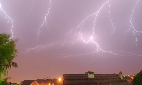 Lightning in Belfort, France.