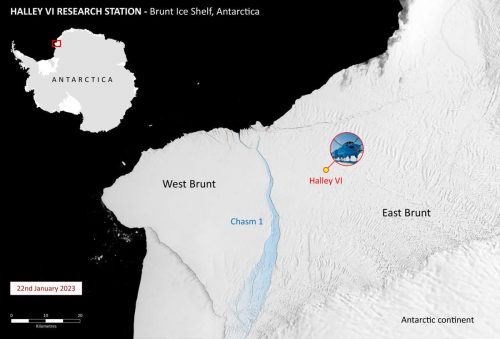 Graphic shows Chasm-1 has calved a huge iceberg the size of Greater London.