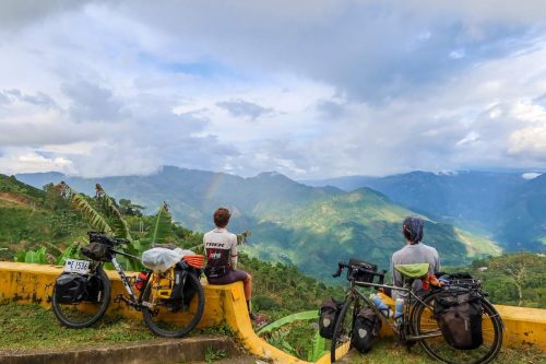 Liam Garner and his friend Logan take in the view in Antioquia, Colombia on June 19, 2022.