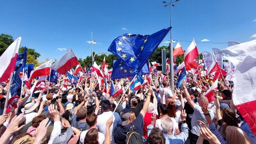 Anti-government protest in Warsaw on June 4, 2023.