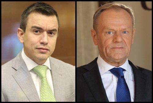 Combined image of Daniel Noboa of Ecuador and Donald Tusk of Poland.