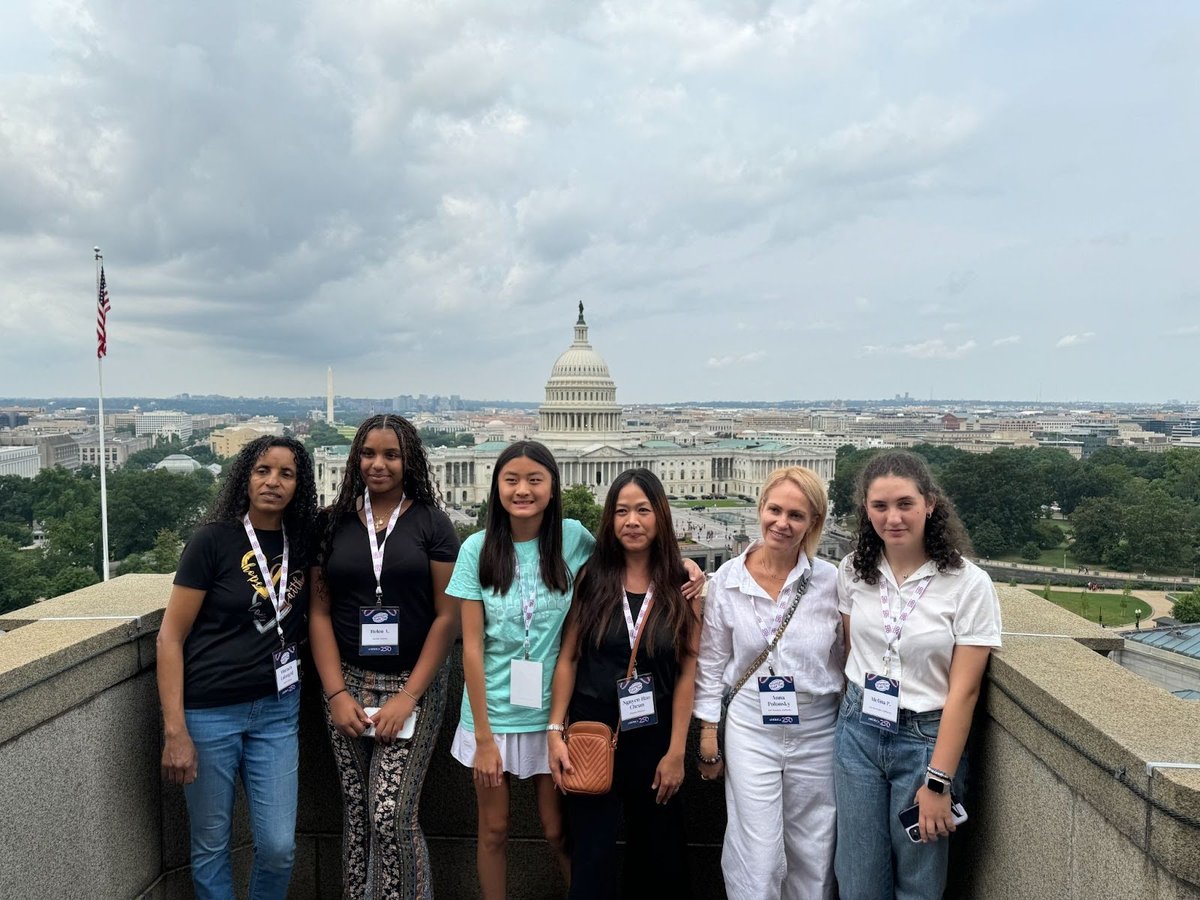 Winners of last year's America's Field Trip contest on a field trip to the Library of Congress in Washington, DC.