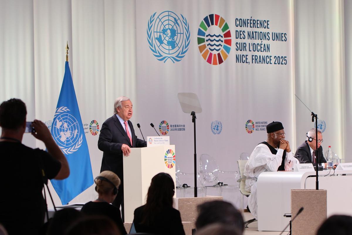 Antonio Guterres, Secretary-General of the United Nations, speaking during the opening session of the. UNOC3, Monday, 9 June 2025, Nice, France.