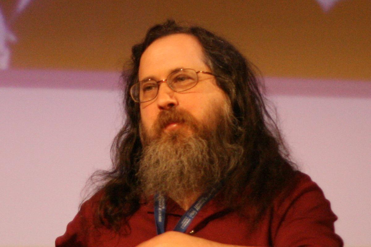 Richard Stallman seen speaking in 2007.